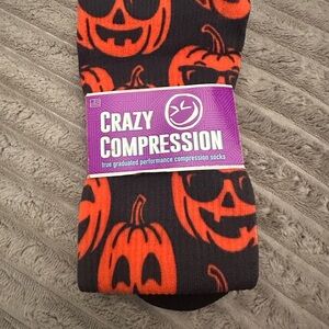 Crazy compression-Halloween Pumpkin Socks - Black and Orange